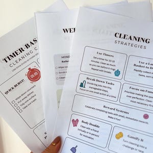 ADHD Cleaning Planner Bundle Printable, Cleaning Checklist & Schedule ...