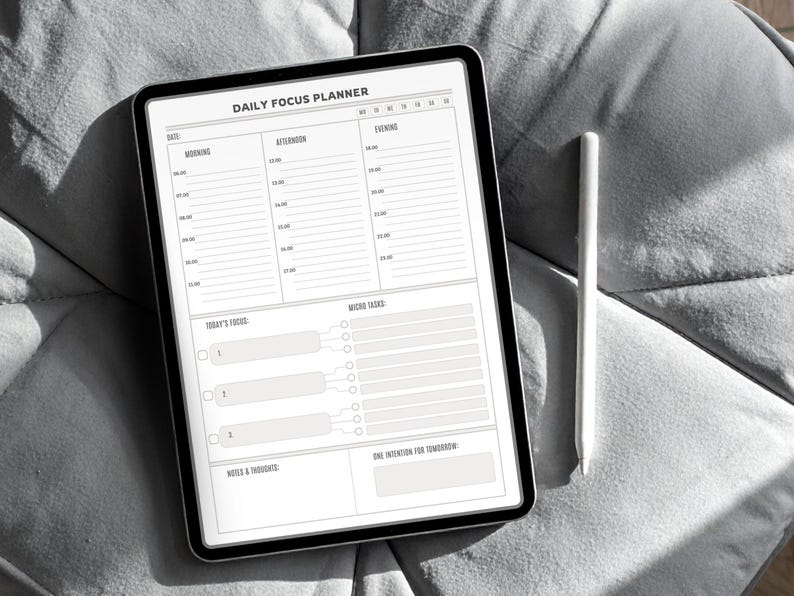 Daily Focus Planner Printable for ADHD, Task Breakdown & Time Blocking, A4 + US Letter image 7