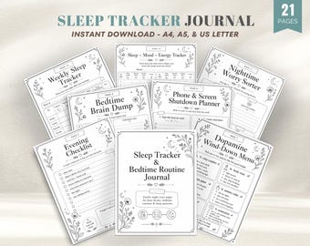 Sleep Tracker Printable Journal, Bedtime Routine Planner, Neurodivergent Diary PDF