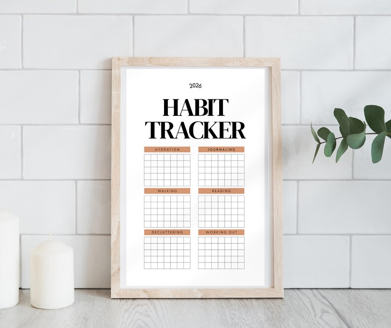 2026 Habit Tracker Printable PDF (A4 & US Letter) | Minimalist Monthly ...