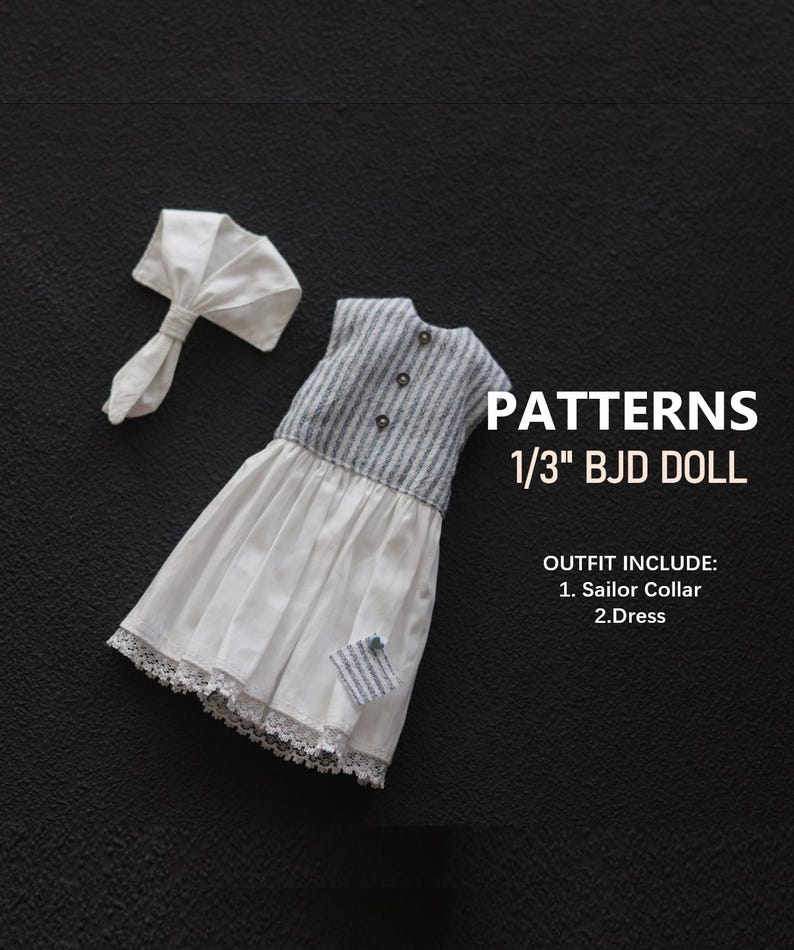 1/3 BJD Doll Sewing Patten : Dress | Sailor Collar (PDF Pattern ...