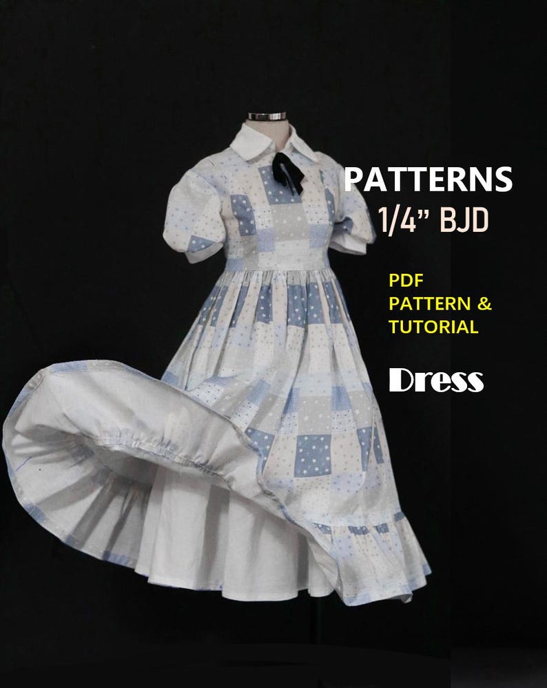 1/4 BJD Doll Sewing Patten: Dress (PDF Pattern & Tutorial ) - Etsy