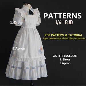 1/4 BJD Doll Schnittmuster: Kleid | Schürze (PDF Schnittmuster & Anleitung)