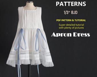 Cartamodello per gilet/grembiule/vestito in stile cinese/hanfu per bambola BJD 1/3 (cartamodello e tutorial in PDF)