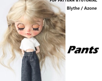 Molde de costura para boneca Blythe: Calças (molde em PDF e tutorial) ob24 ob22 Azone