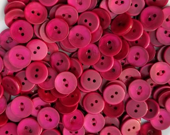 Ruby Buttons Pearlized 16mm 5/8" Plastic 2 Hole Dark Berry Bulk 100 pieces DIY Sewing Notions