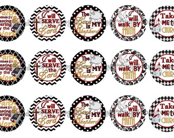 1" Walk By Faith Christian Religious Bottle Cap Image Sheets Party Favors Cupcake Topper Magnet Stickers Printables Instant Download.