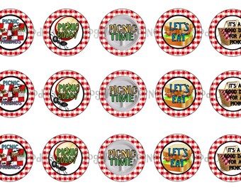 1" Picnic Ants BBQ Summertime Bottle Cap Image Sheets Party Favors Cupcake Topper Magnet Stickers Printables Bottlecap Instant Download.