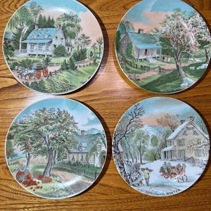 Currier and Ives Seasons Plates - Etsy