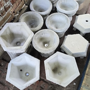 Hexagon Flower Pot, Concrete Planter with Geometric Design, 12-Inch