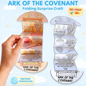 Ark of the Covenant Folding Surprise Craft (PDF) | Printable Sunday School Exodus Bible Lesson & Activity