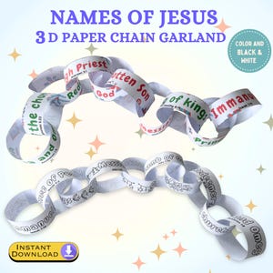Names of Jesus 3D Paper Chain Garland Craft | Advent Sunday School & Homeschool Activity