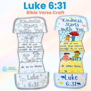 Luke 6:31 Bible Verse Craft | Treat Others with Kindness Folding Surprise Craft | Sunday School Activity | VBS Printable