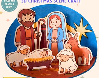 Kit Creativo Natività Per Bambini – 6 Calzine Di Gesù In Tessuto Non Tessuto, 8 Pennarelli Colorati E Adesivi – Crea Il Tuo Presepe Fai-da-te - 2