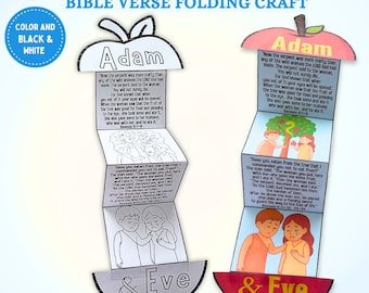 Adam & Eve Folding Booklet Craft, Sunday School Lesson (PDF)