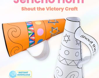 Walls of Jericho Trumpet Craft for Kids | Joshua 6 Bible Activity | “Shout the Victory” | Sunday School & VBS Printable