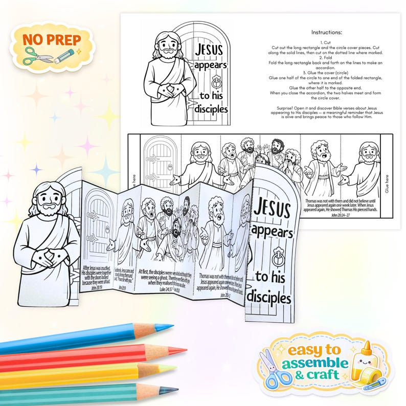 Jesus Appears to His Disciples Craft | Doubting Thomas Bible Craft ...