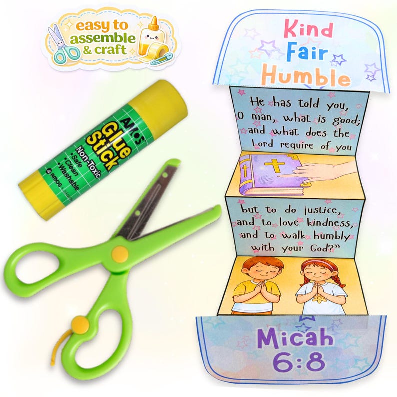 Micah 6:8 Bible Verse Craft for Kids | Act Justly Love Mercy Walk ...