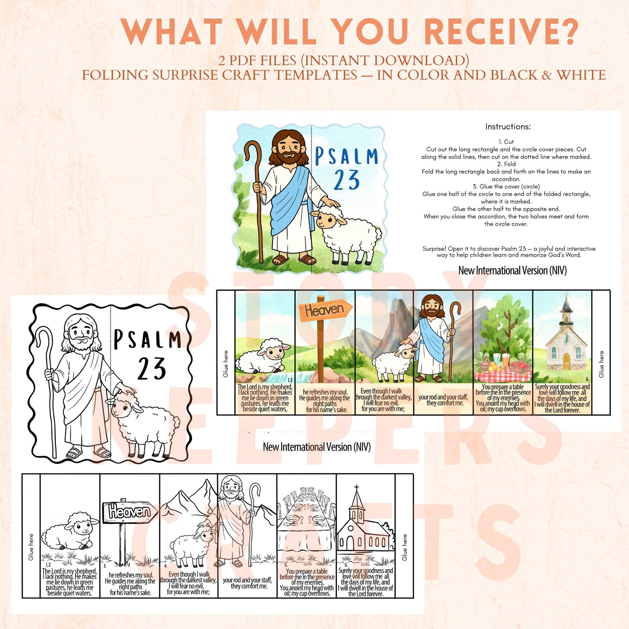 Psalm 23 Bible Craft for Kids – Folding Surprise Printable | Sunday ...