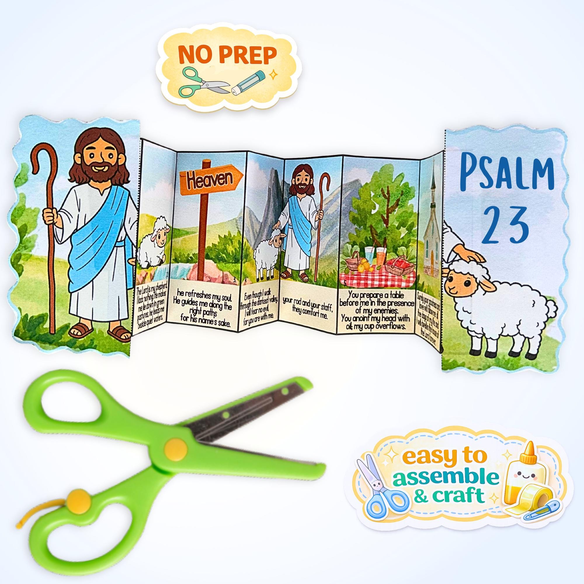 Psalm 23 Bible Craft for Kids – Folding Surprise Printable | Sunday ...