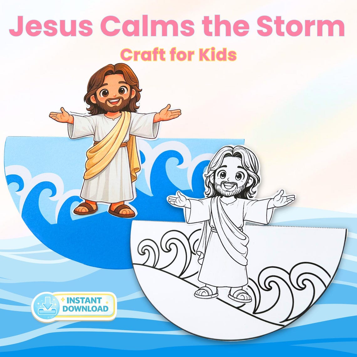 Jesus Calms the Storm 3D Balancing Craft | Interactive Bible Activity ...