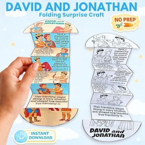 David and Jonathan Craft | Folding Surprise Coloring Activity | Friendship Sunday School & Homeschool Lesson