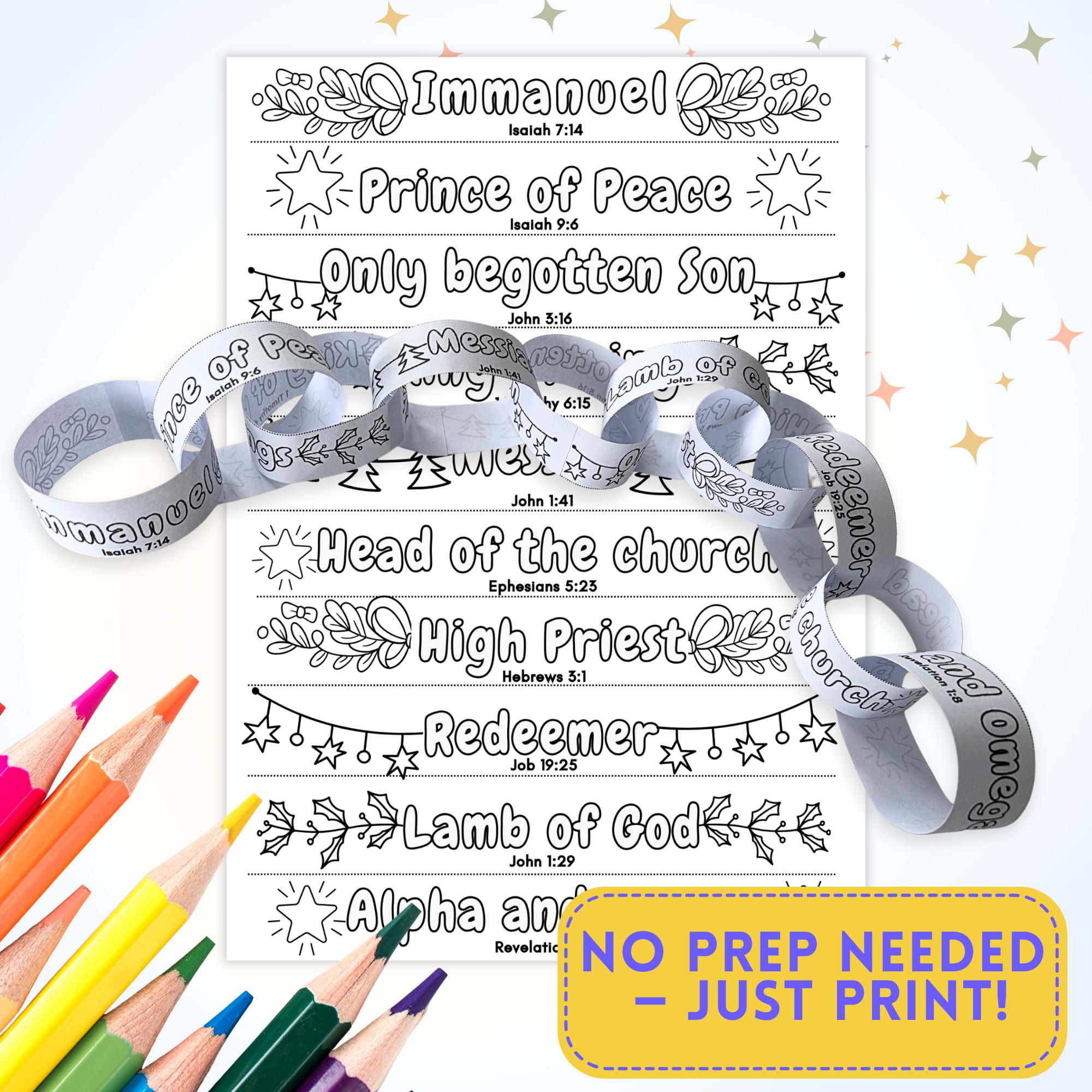 Names of Jesus 3D Paper Chain Garland Craft | Advent Sunday School ...