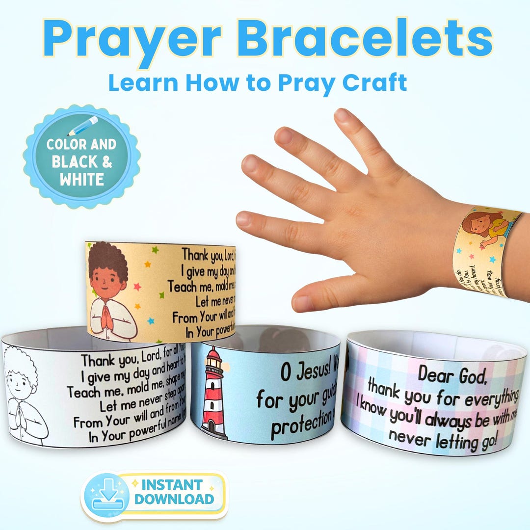 Prayer Bracelet Craft Printable, Sunday School Bible Coloring Activity ...