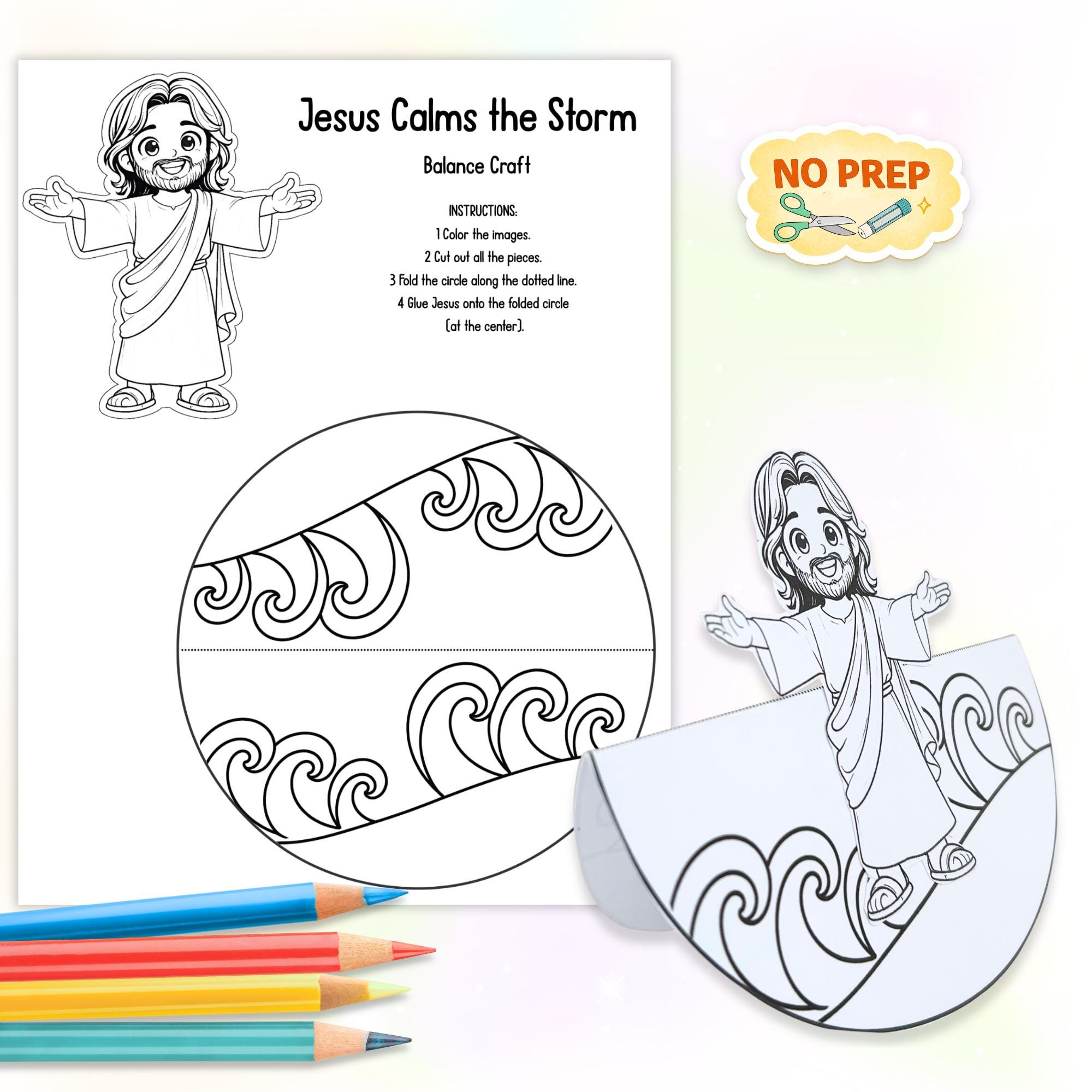 Jesus Calms the Storm 3D Balancing Craft | Interactive Bible Activity ...
