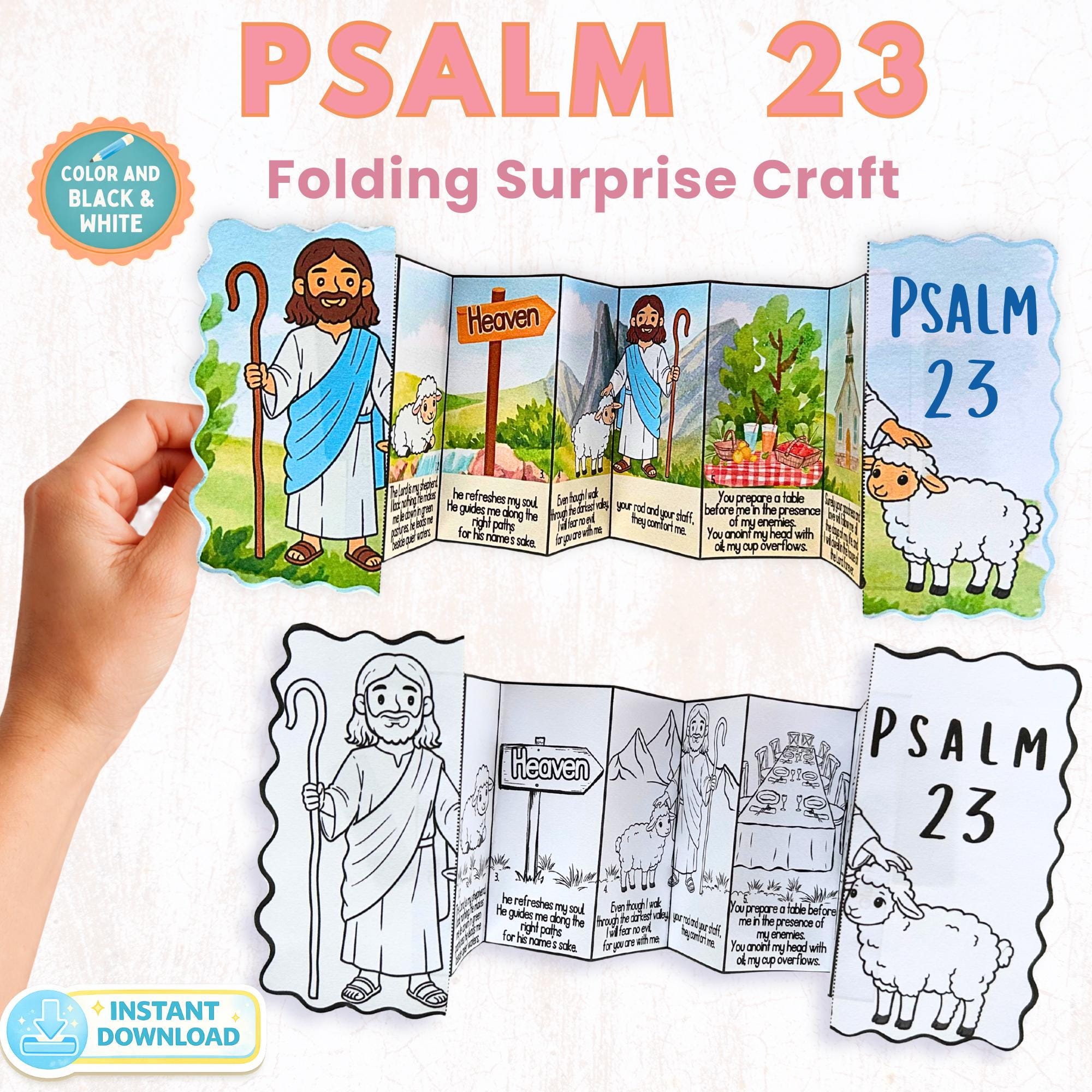 Psalm 23 Bible Craft for Kids – Folding Surprise Printable | Sunday ...