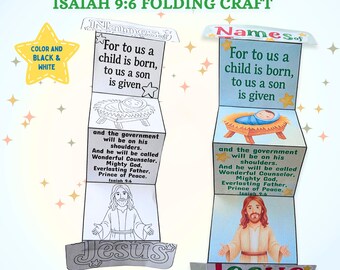 Isaiah 9:6 Names of Jesus Bible Verse Craft | Christmas Sunday School Lesson & Homeschool Activity