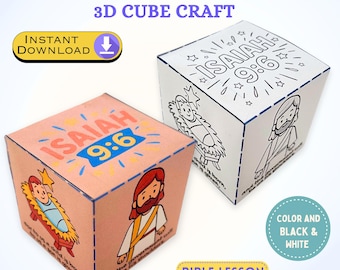 Isaiah 9:6 3D Cube Craft | Bible Lesson, Coloring Activity (PDF)