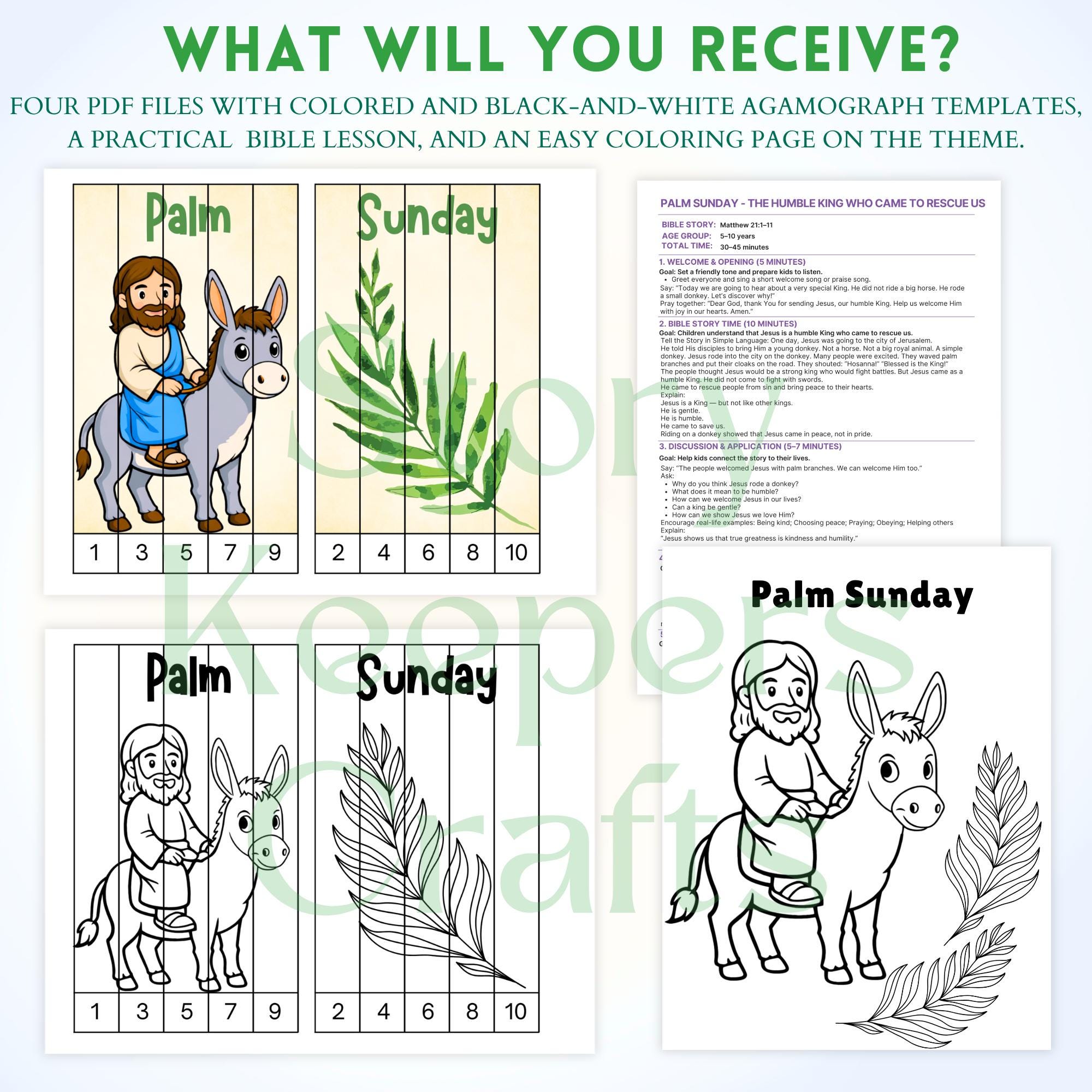 Palm Sunday Bible Craft | Jesus Enters Jerusalem Activity | Holy Week ...
