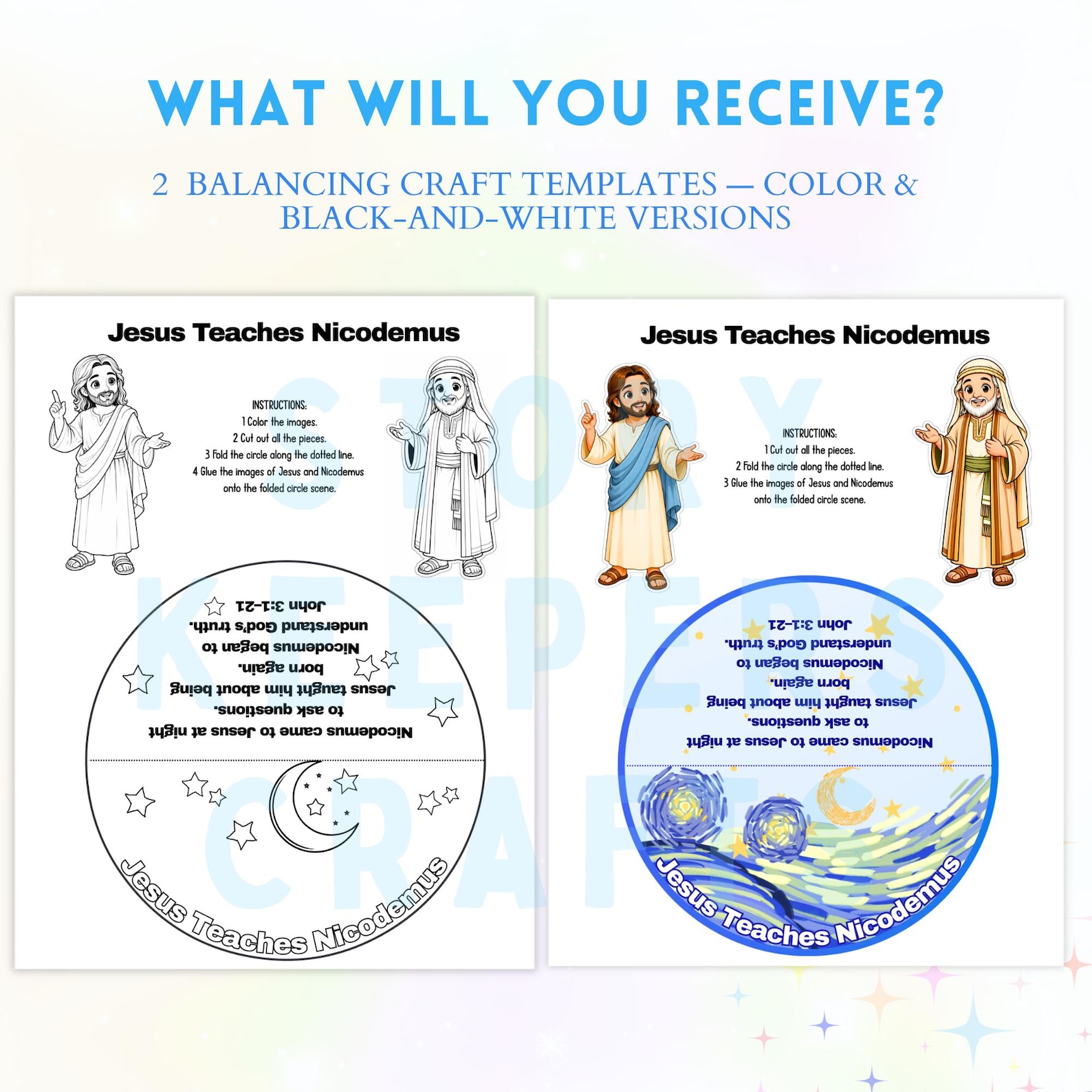 Nicodemus Meets Jesus Craft for Kids | Born Again Bible Activity ...