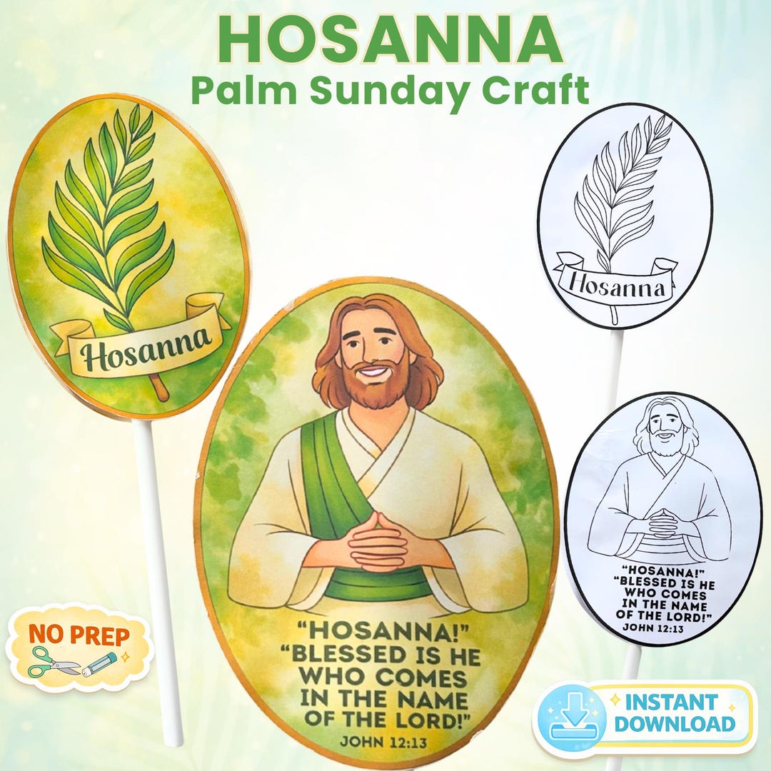 Hosanna Palm Sunday Craft, Sunday School Holy Week Bible Activity - Etsy