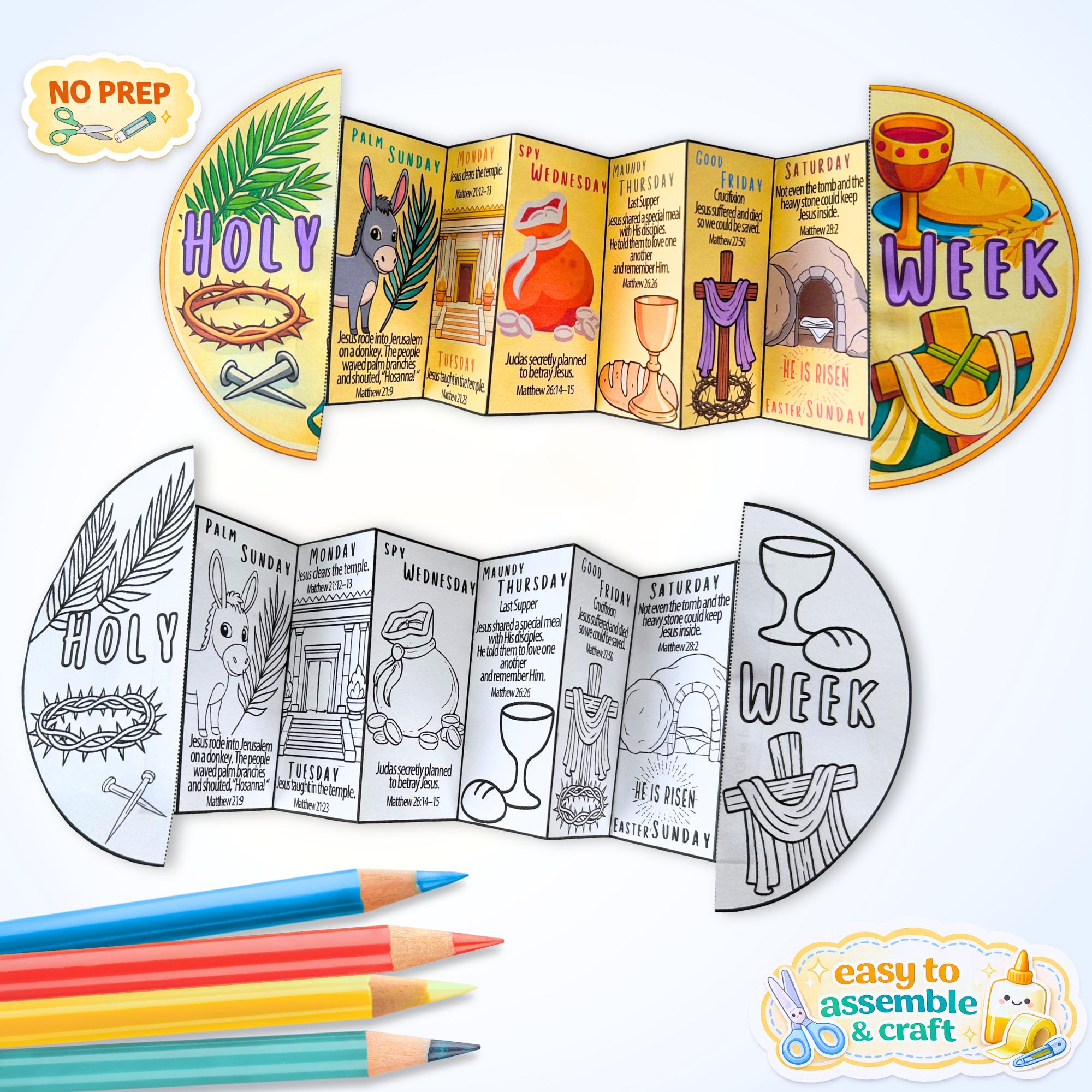 Holy Week Bible Craft | Sunday School & Homeschool Easter Story Folding ...