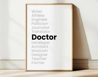 Impresión de doctor, regalo de graduación de estudiante de medicina, póster de doctor, decoración médica imprimible, impresión de definición