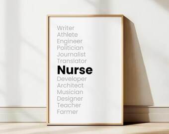 Krankenschwester Print, Medizinstudierender Abschlussgeschenk, Doktor Wand, Doktor Poster, Geschenk für Doktor, druckbares medizinisches Dekor, Definition Druck