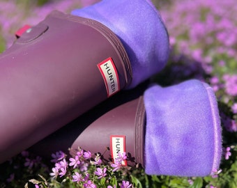 Lila Tie Dye Fleece Regnstövelfoder: Mysiga Höga Stövelsockor