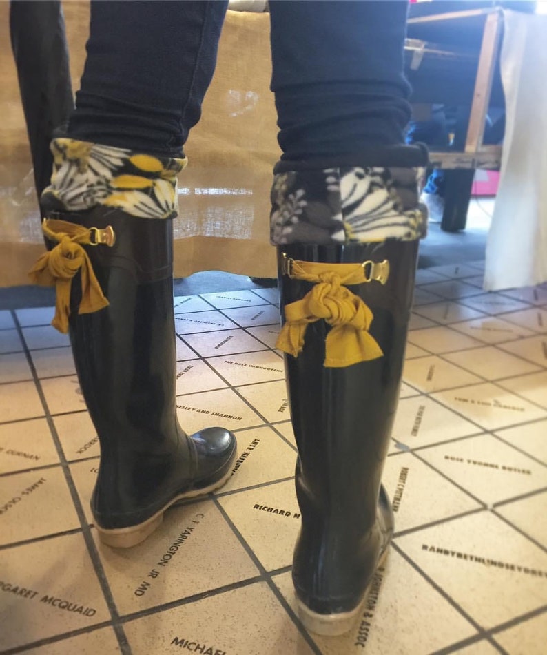 SLUGS Fleece Snow Rain Boot Liners Solid Black, Tall Socks, Winter Fall Fashion, Boot Cuffs, Cold Weather, Chic Rain Boot Socks, Warm & Cozy image 7