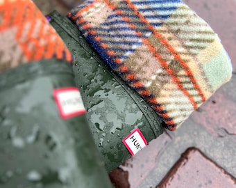 Rutiga fleece regnskydd för stövlar: Xtratuf, stövelsockor