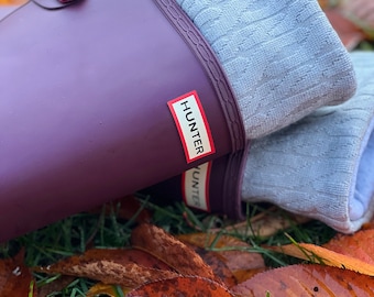 Fleece-stövelfoder: Antracitgrå tröja i stickad mudd - Höga mysiga strumpor