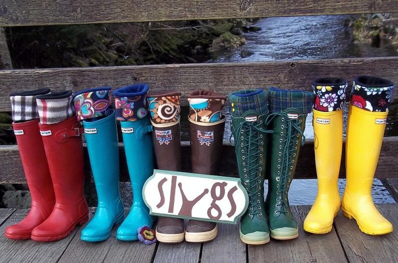 SLUGS Fleece Snow Rain Boot Liners Solid Black, Tall Socks, Winter Fall Fashion, Boot Cuffs, Cold Weather, Chic Rain Boot Socks, Warm & Cozy image 6