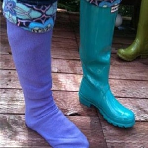 SLUGS Fleece Rain Boot Liners in Solid Purple, Fleece Socks, Rainy Day Style, Winter Fall accessory, Tall Boot Socks, Cozy Slipper Socks image 3