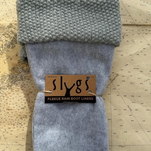 Upcycled Sweater SLUGS Fleece Rain Boot Tall Liners, One Of A Kind, MED/LG 9-11