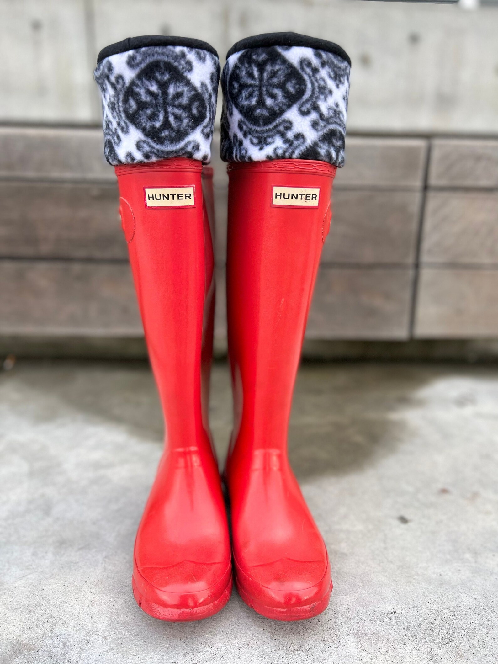 Boot Cuffs SLUGS Fleece Rain Boot Liners Socks Black & White Etsy