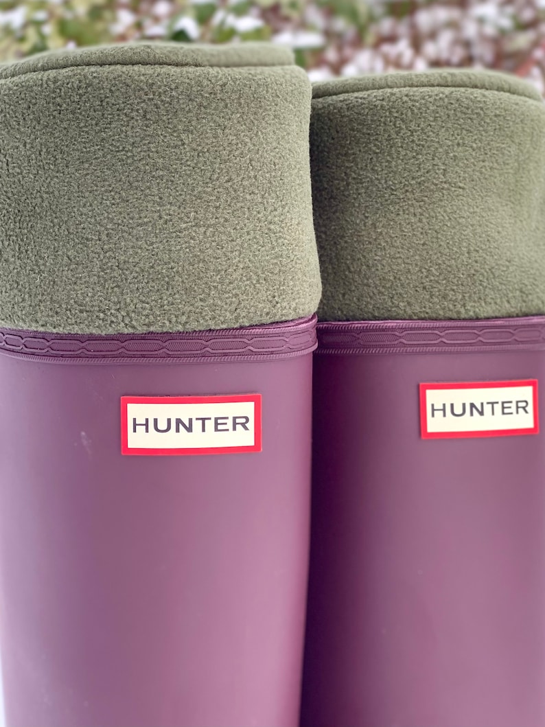 SLUGS Fleece Rain Boot Liners Solid Olive Green Fall Winter Etsy