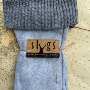 Upcycled Sweater SLUGS Fleece Rain Boot Tall Liners, One Of A Kind, SM/MED 6-8