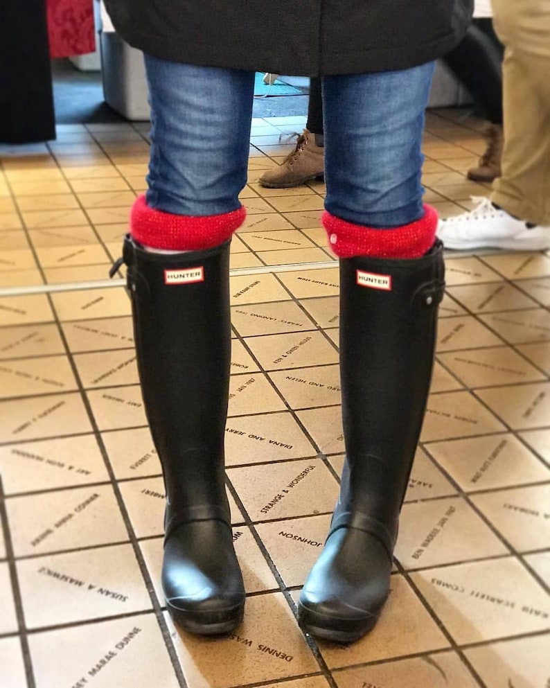 SLUGS Fleece Snow Rain Boot Liners Solid Black, Tall Socks, Winter Fall Fashion, Boot Cuffs, Cold Weather, Chic Rain Boot Socks, Warm & Cozy image 8