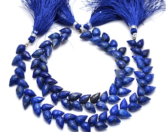 Lapis Lazuli Teardrop Beads, Faceted Gemstone, 7'' Strand